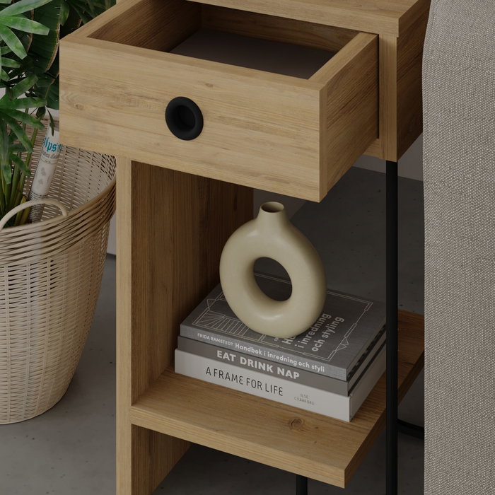 Hanah Home Sirius Left - Oak v2 Mesita de Noche Roble 32x61x30cm